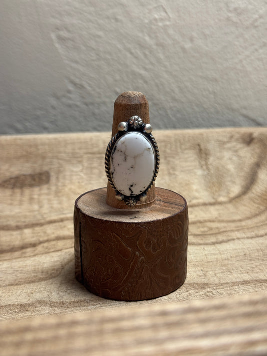 White Buffalo Adjustable Ring