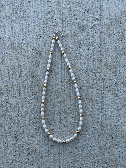 16.5-18" Gold & Freshwater Pearls