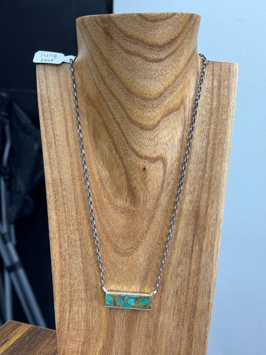 18" Turquoise Bar Necklace