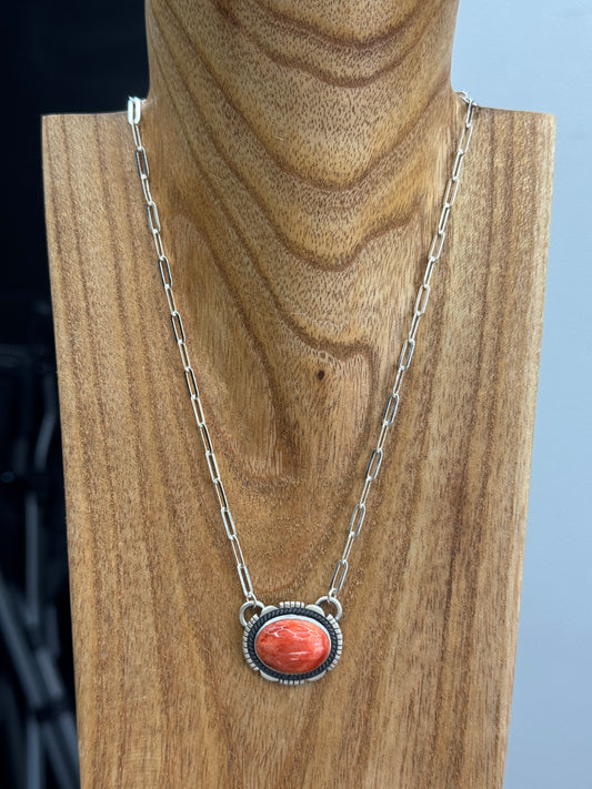 18" Red Spiny Necklace
