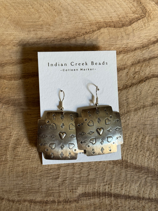 Stamped Sterling Cross Earrings