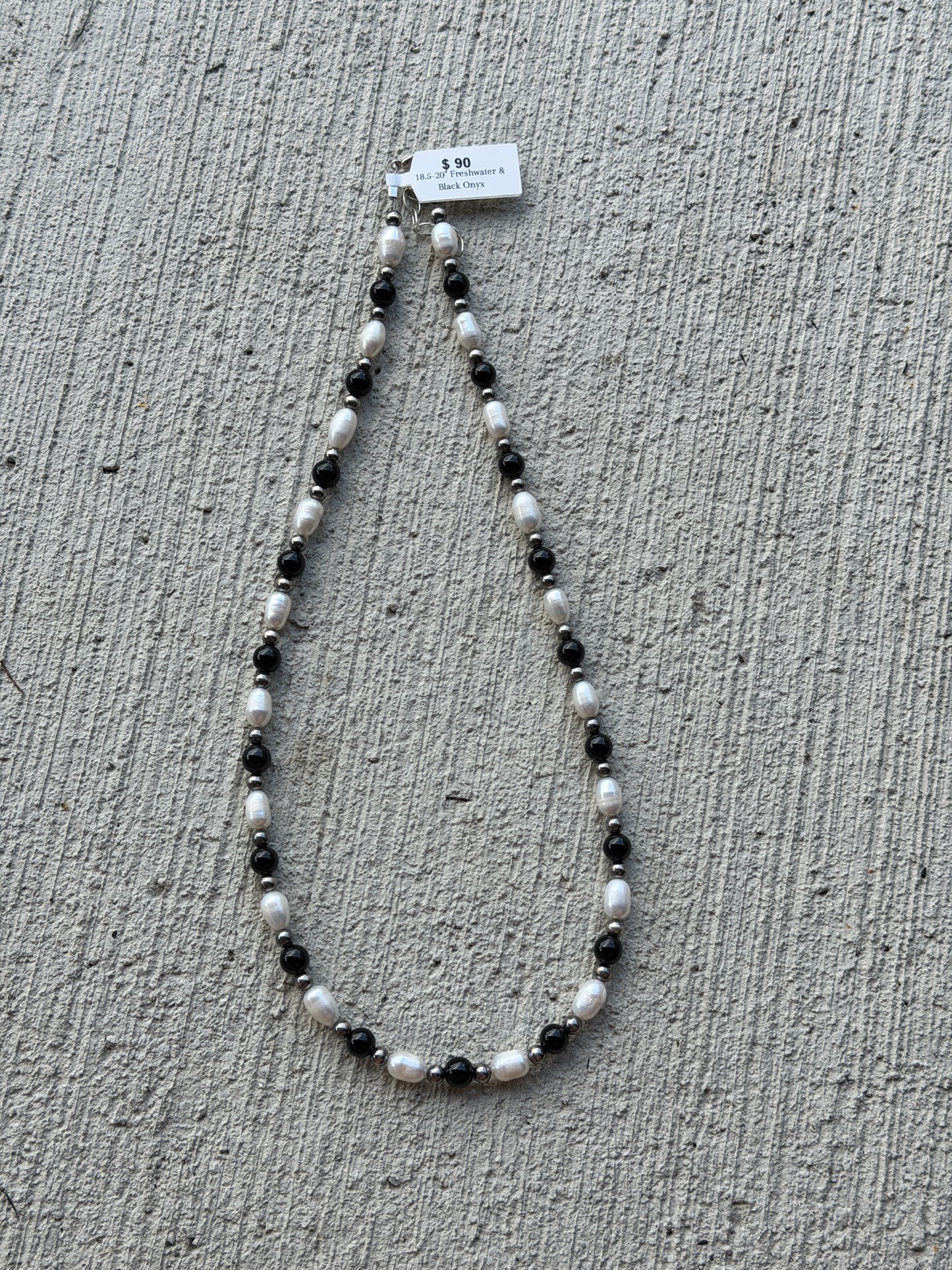18.5-20" Black Onyx & Freshwater