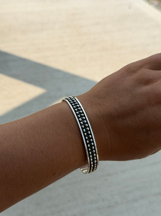 Sterling Silver 4mm Dot Stacker Cuff