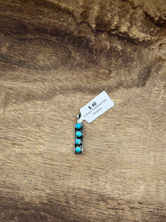4 stone Turquoise Pendant