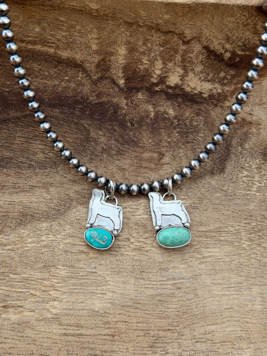 1 stone Goat Pendants
