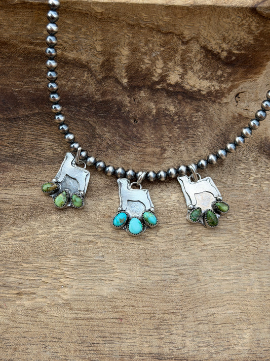 3 stone Goat Pendant