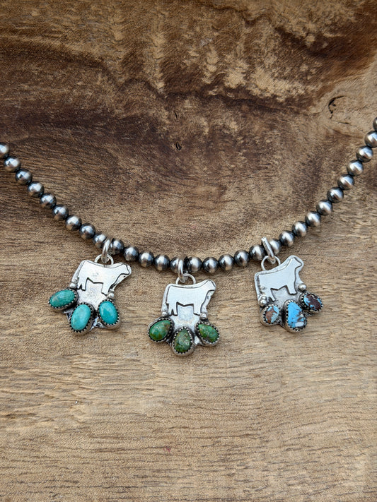 3 stone Steer Pendant
