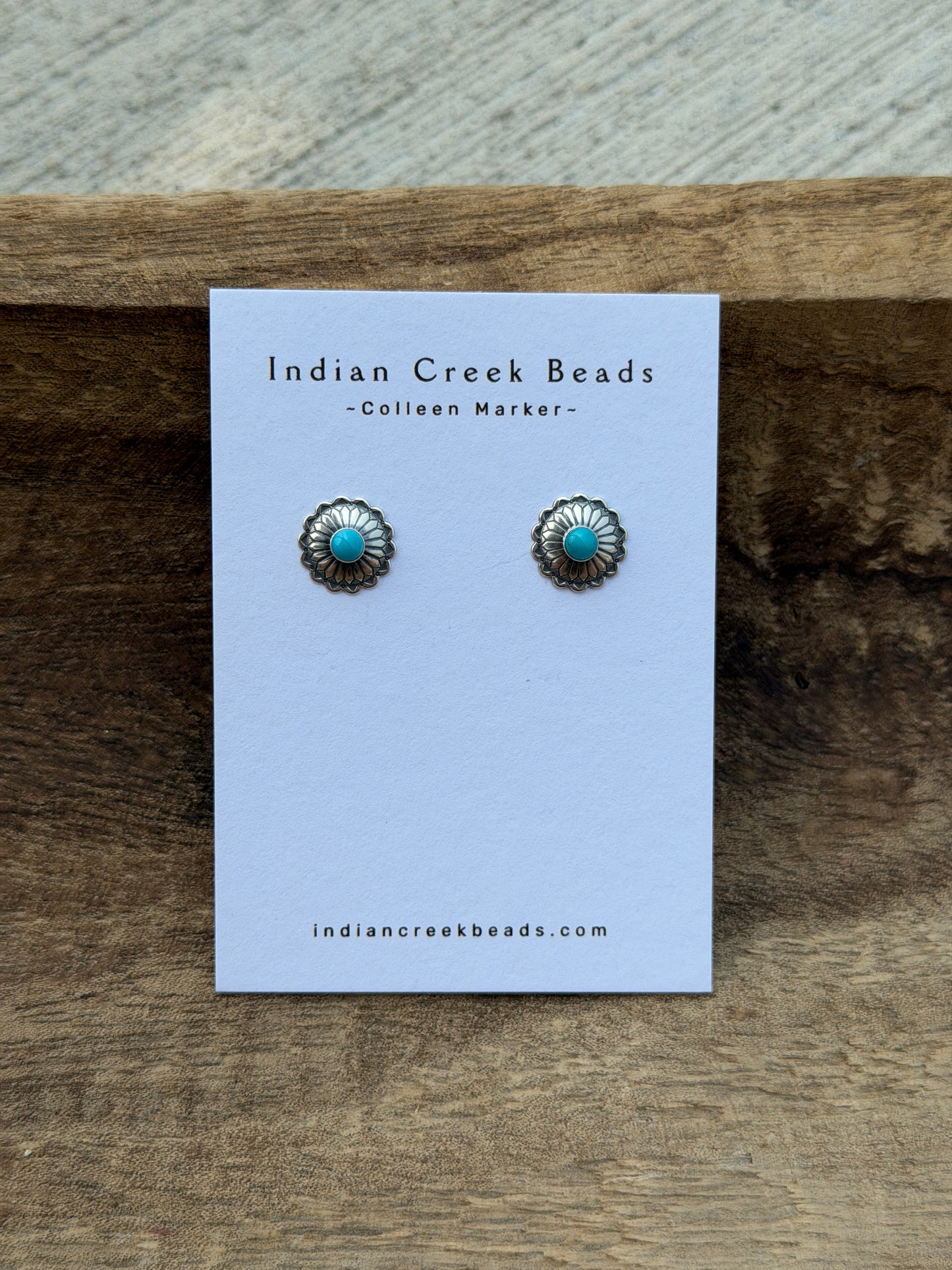 Sterling Turquoise Concho Studs