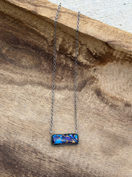 18" Violet Dahlia Bar Necklace