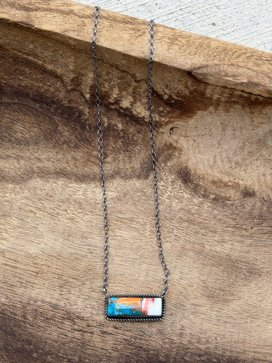 18" Kingman Spiny Bar Necklace