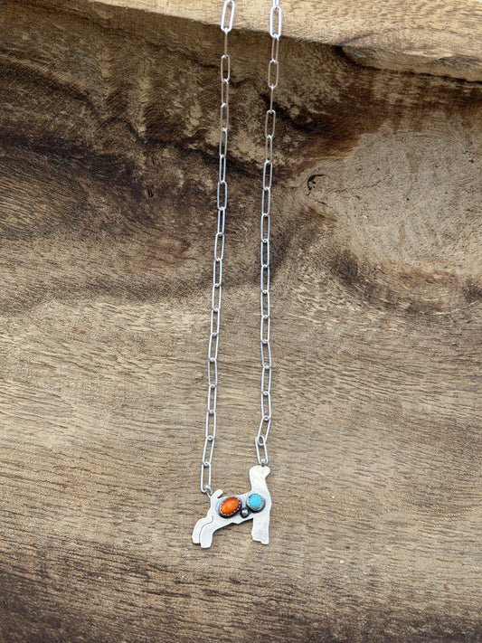 16" Goat & Spiny/Turq Necklace
