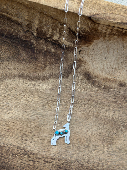 16" Sheep & Turquoise Necklace