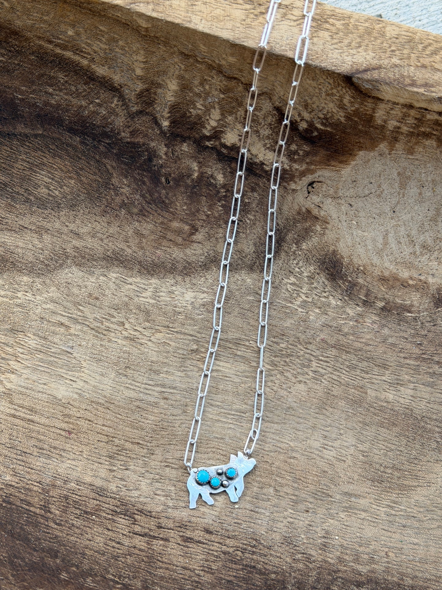 16" Pig & Turquoise Necklace