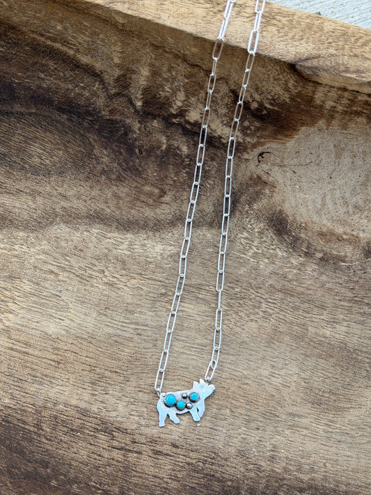 16" Pig & Turquoise Necklace