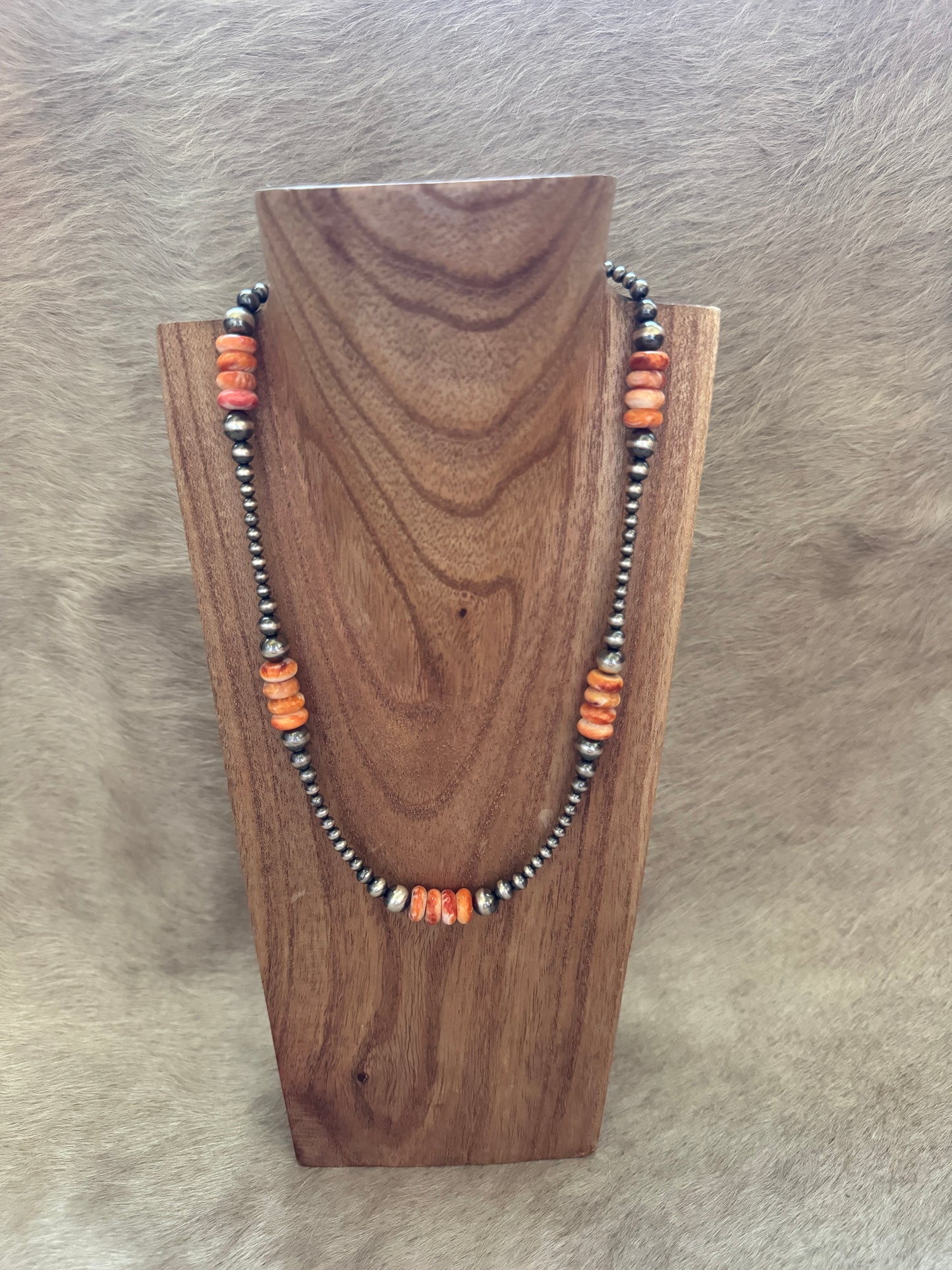 19.5-21" Pearl & Orange Spiny