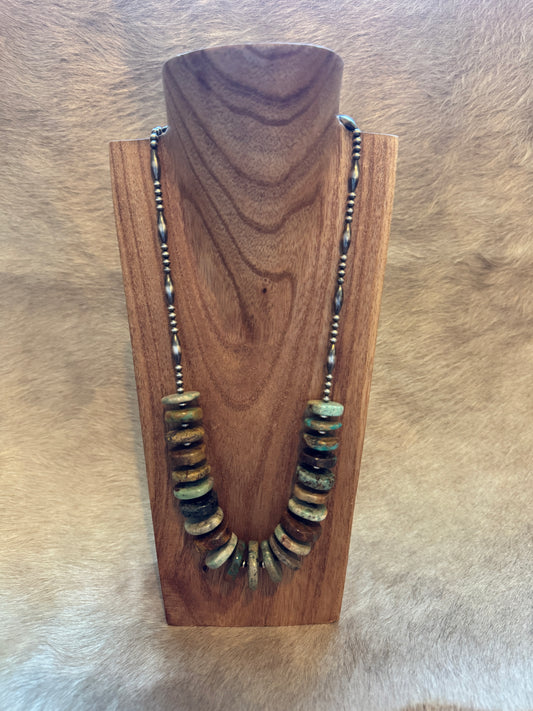 23.5-25" Pearl, Torpedo & Genuine Turquoise