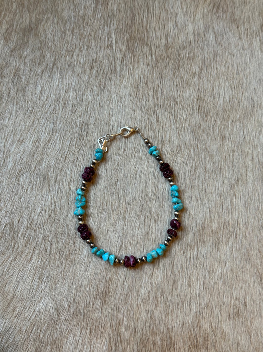 7-7.5" Pearl, Purple Spiny & Turquoise