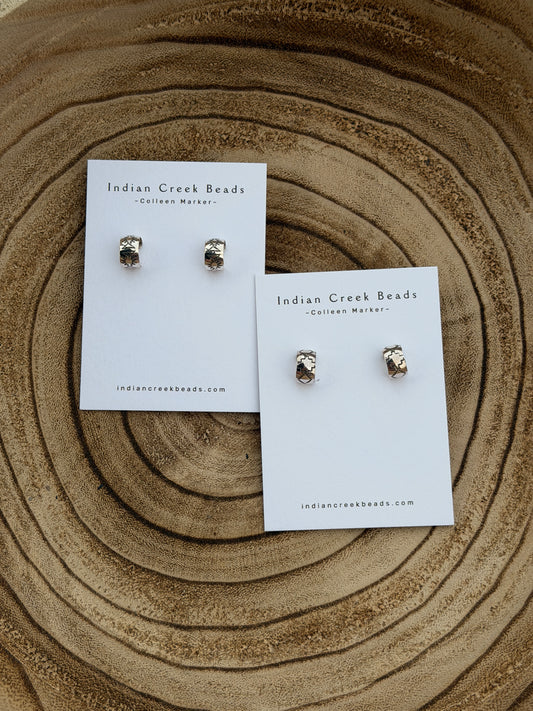 Stamped Mini Hoop Earrings