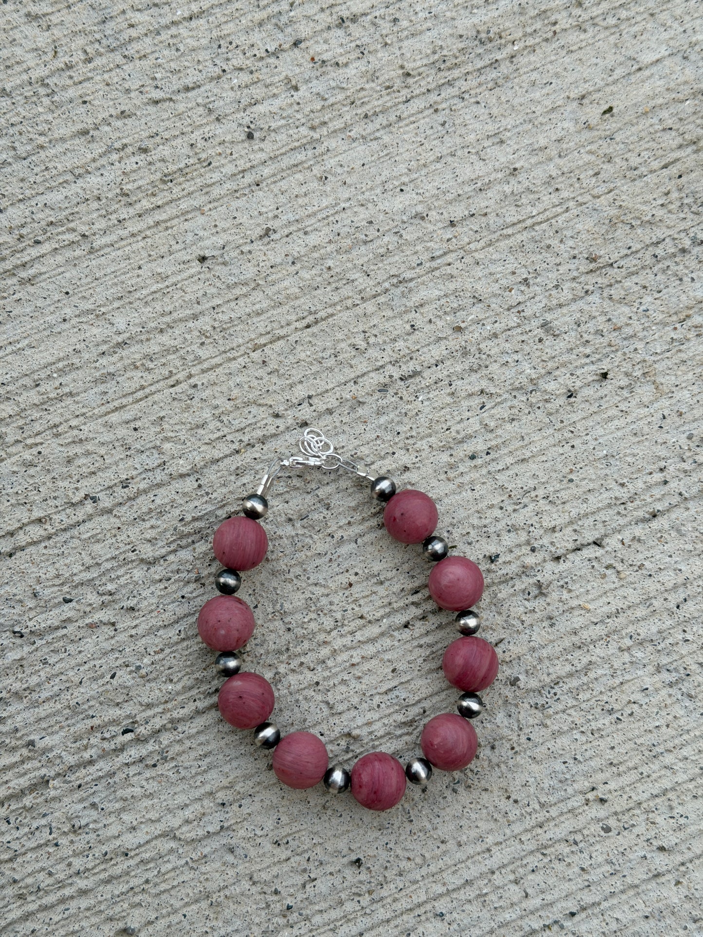 6.5-7" Rhodonite & Pearl