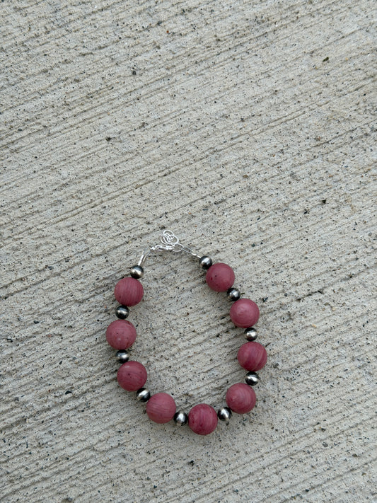 6.5-7" Rhodonite & Pearl
