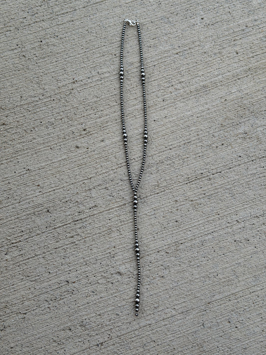 18" 3-6mm Sterling Pearl Lariat