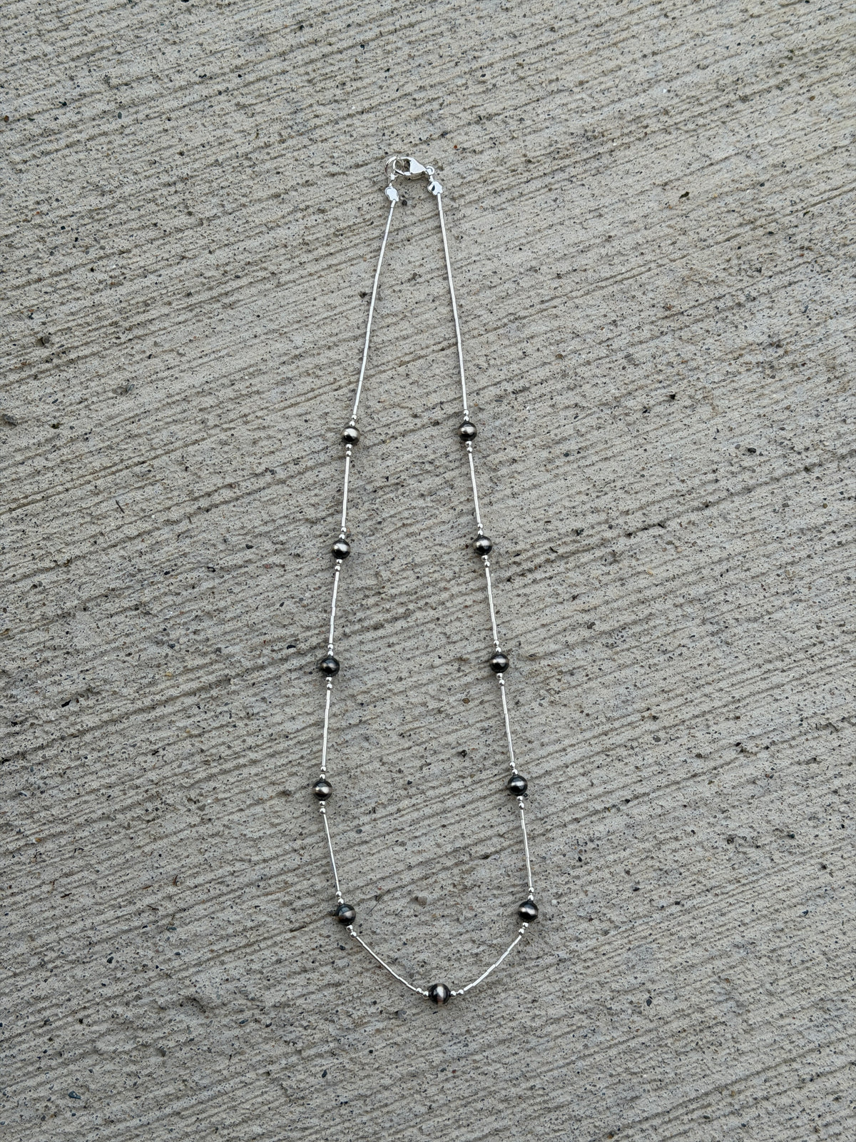 17" Sterling Pearl & Liquid Silver