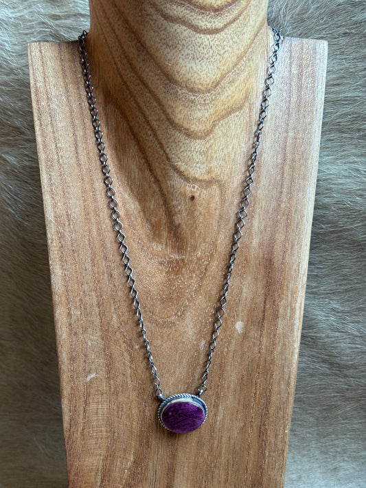18" Purple Spiny Bar Necklace