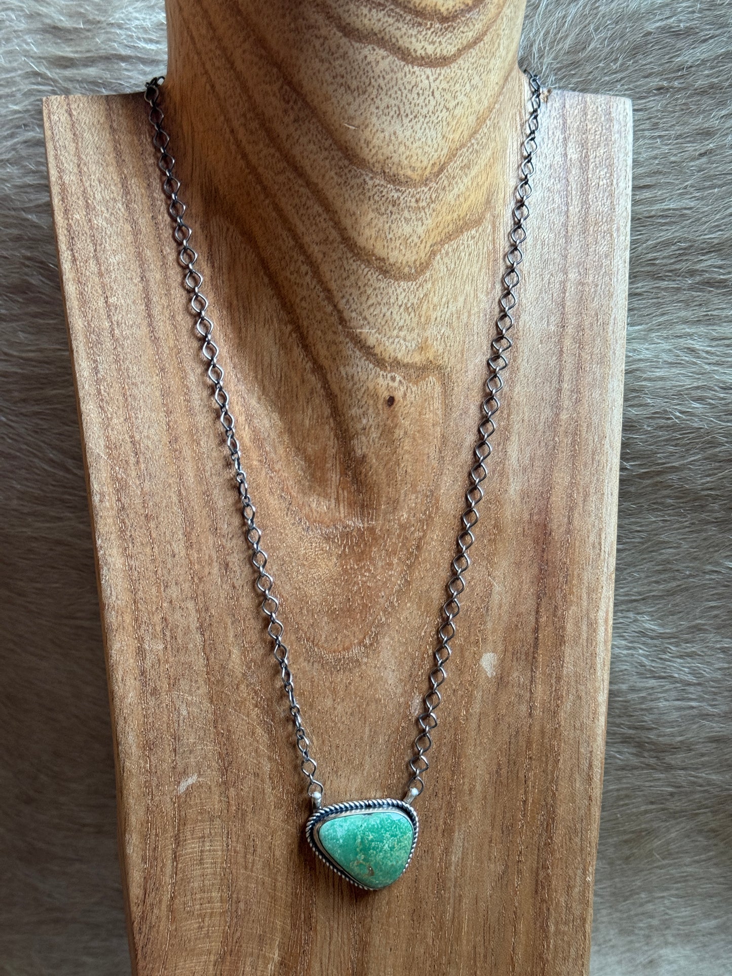 18" Royston Turquoise Bar Necklace