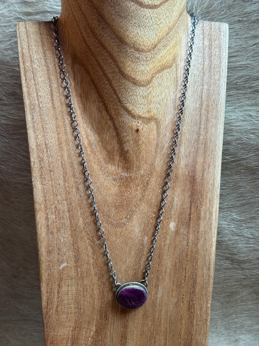 19" Purple Spiny Bar Necklace