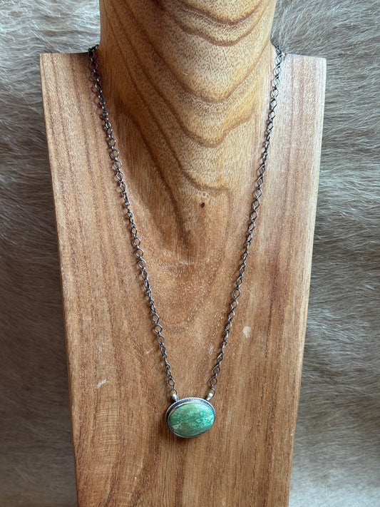 18" Royston Turquoise Bar Necklace