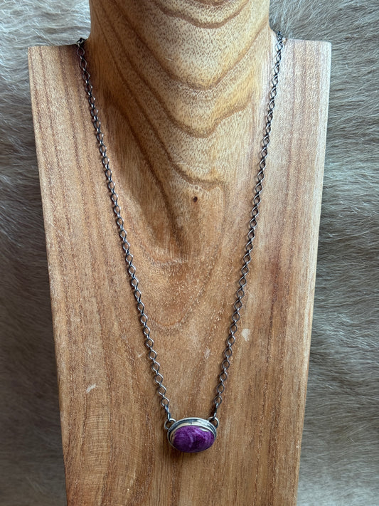18" Purple Spiny Bar Necklace