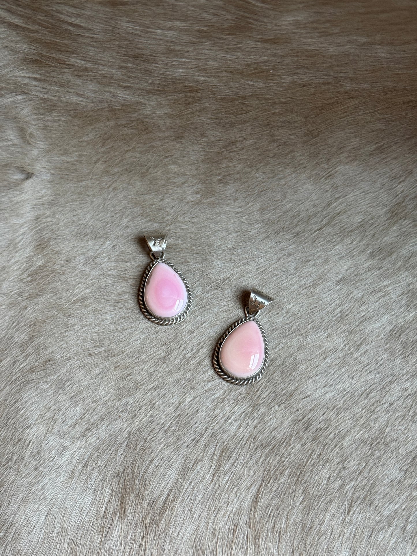 Pink Conch Teardrop Pendants