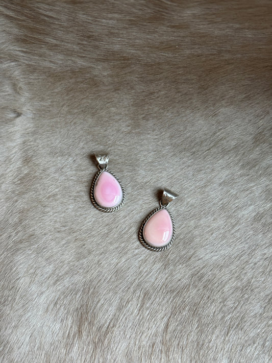 Pink Conch Teardrop Pendants