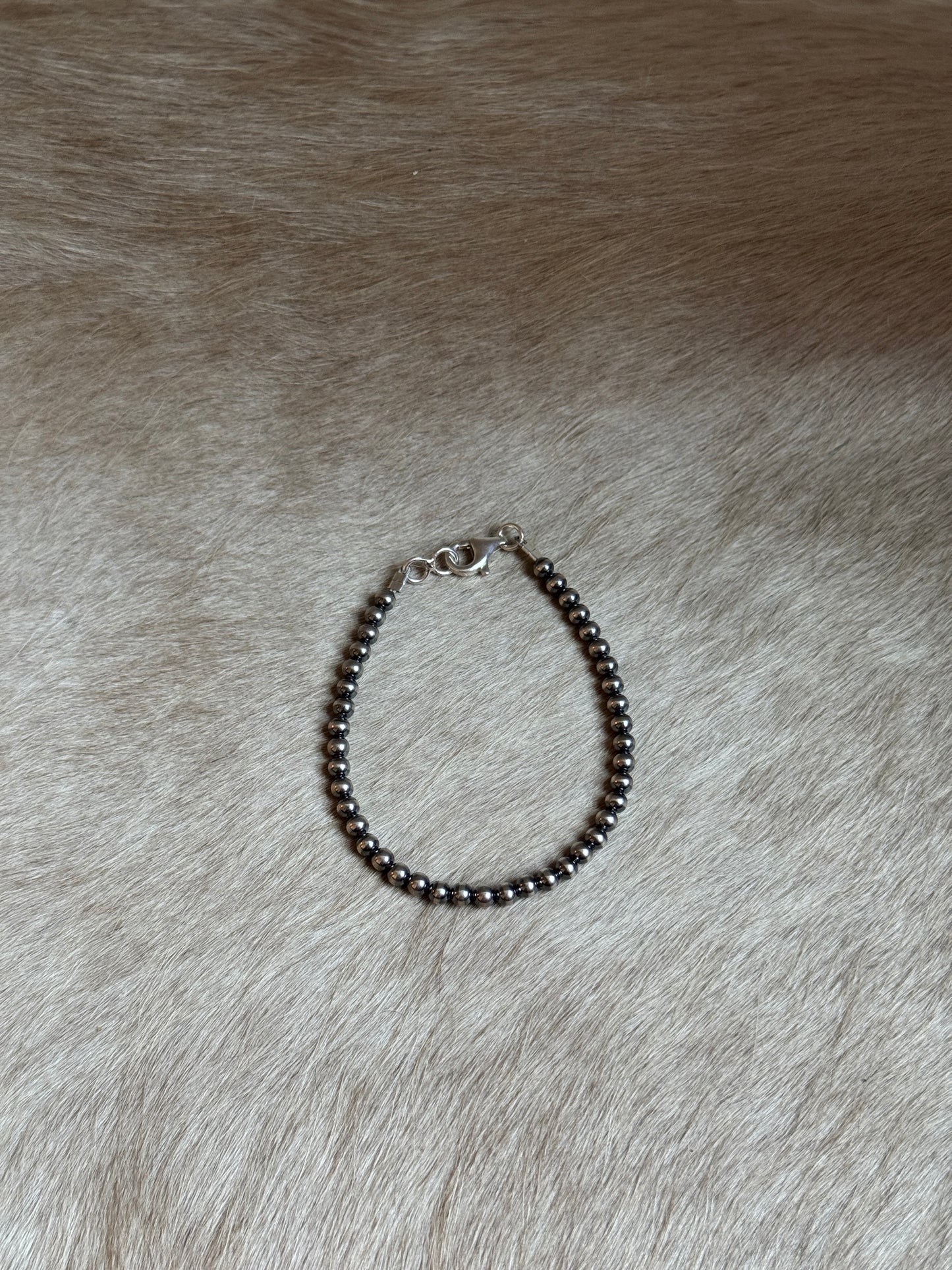 7.5" 4mm Sterling Pearl Bracelet