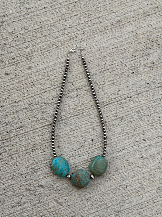 15-16" Pearl & Chunky Turquoise