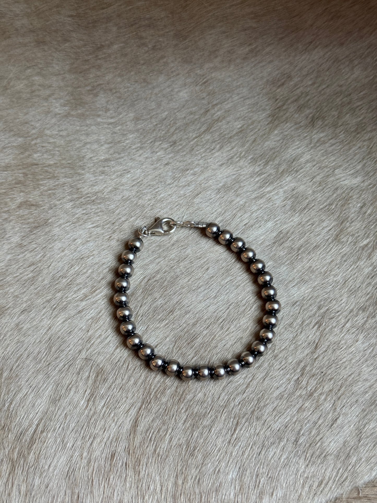7.5" 6mm Sterling Pearl Bracelet