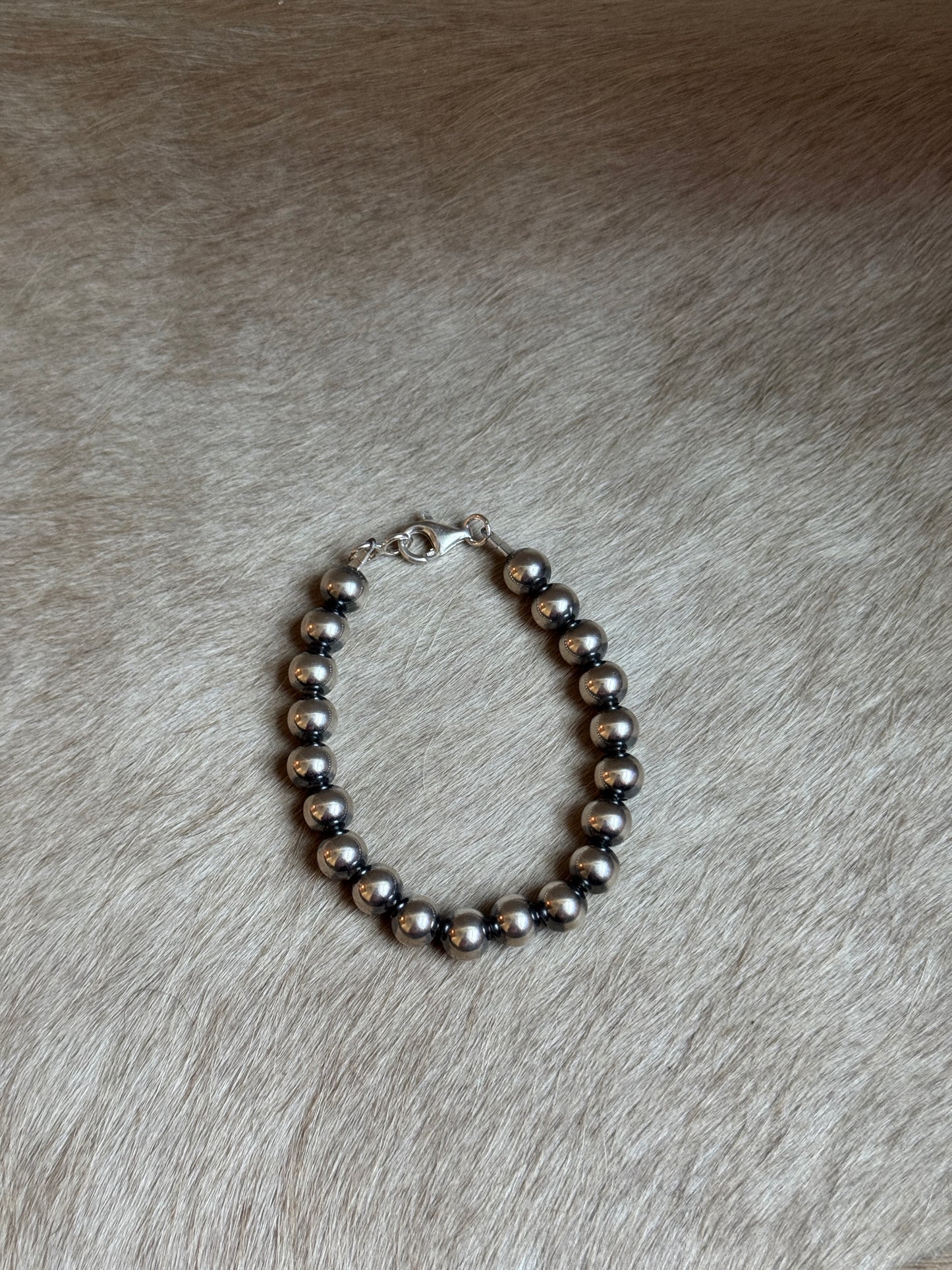 7.5" 8mm Sterling Pearl Bracelet