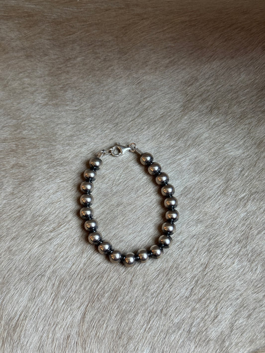 7.5" 8mm Sterling Pearl Bracelet