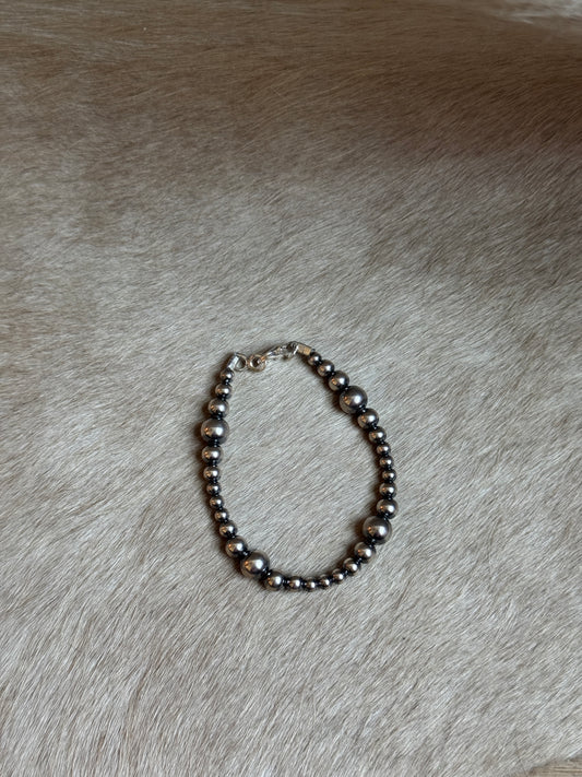 7.5" 4-8mm Sterling Pearl Bracelet