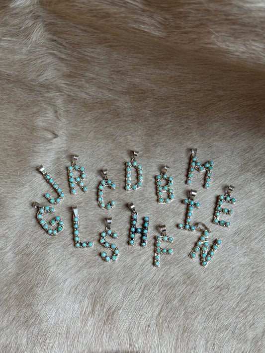 Turquoise Initial Pendant