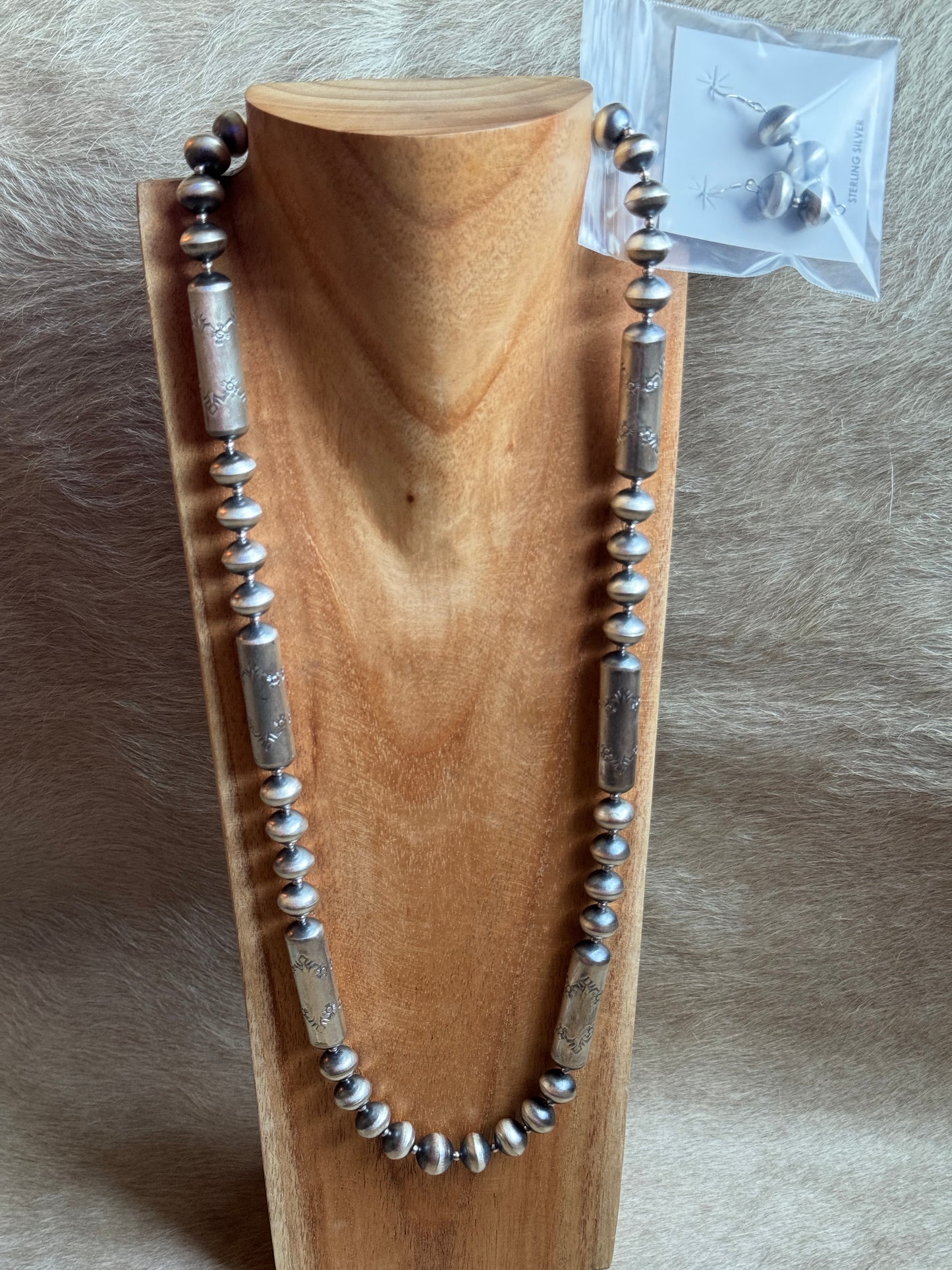 32" Handmade Navajo Pearls & Barrel Beads