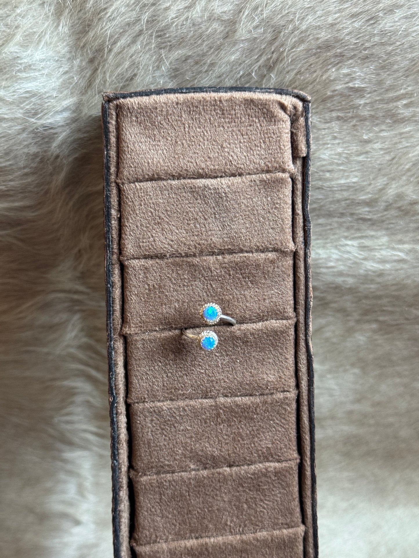 Blue Opal Adjustable Ring