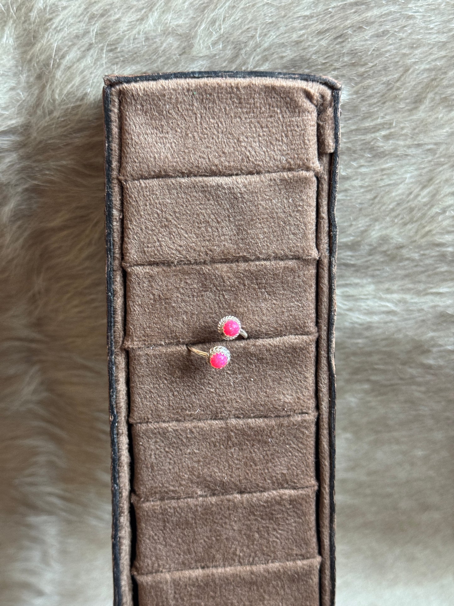 Hot Pink Opal Adjustable Ring