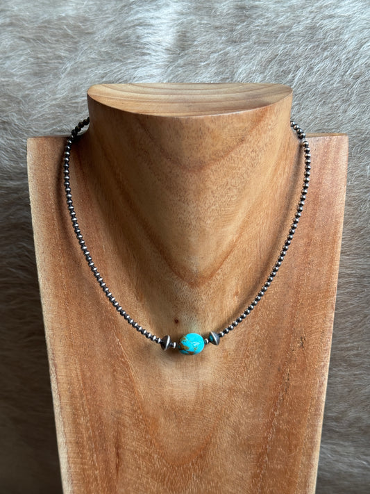 14.5-16" Pearl & Kingman Turquoise