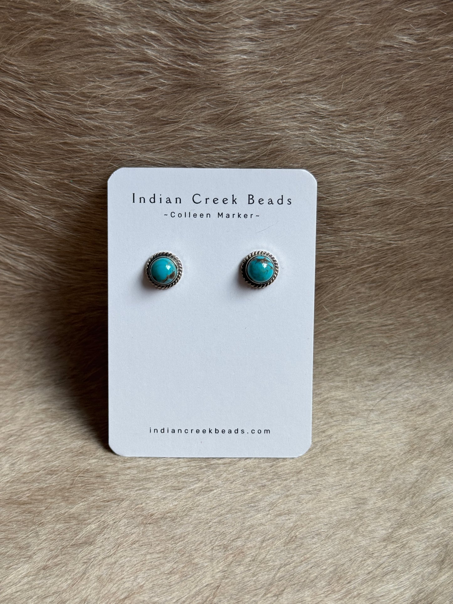 10mm Kingman Turquoise Earrings