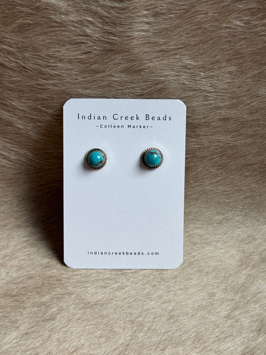 10mm Kingman Turquoise Earrings