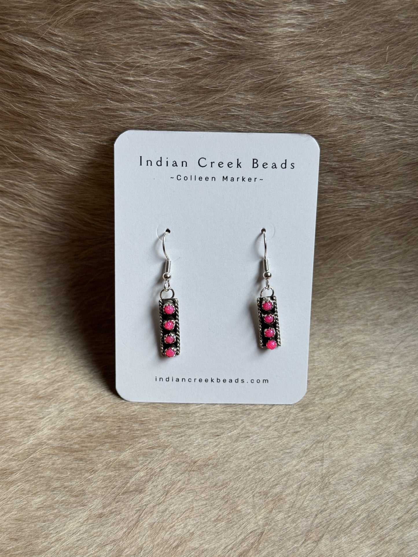 Hot Pink Opal Dangle Earrings