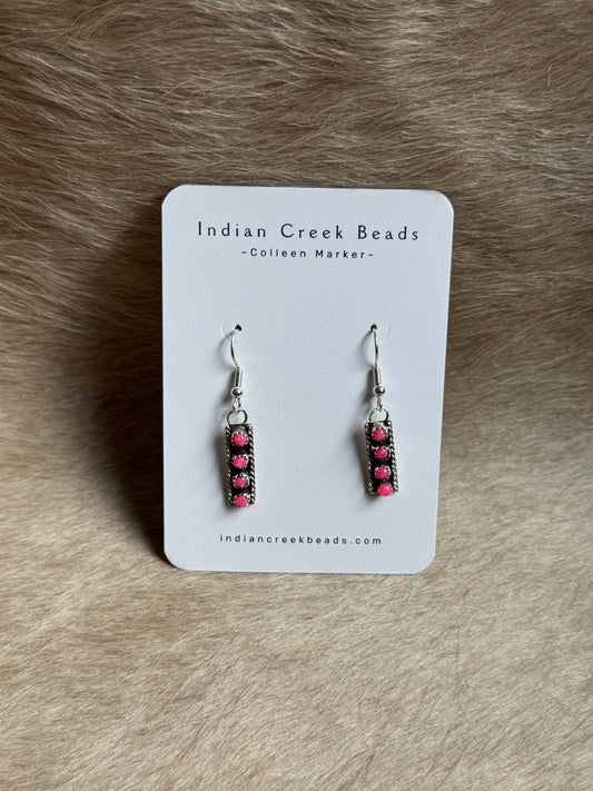 Hot Pink Opal Dangle Earrings