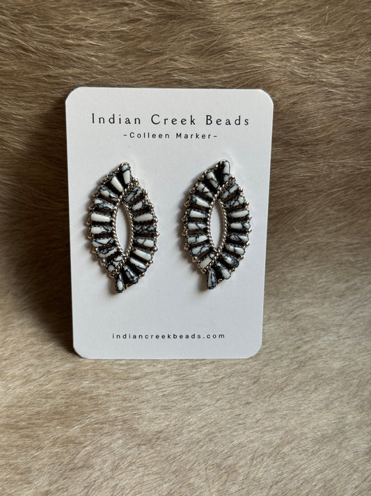 White Buffalo Cluster Earrings