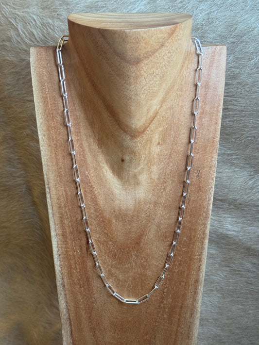 24" Sterling Silver Paperclip